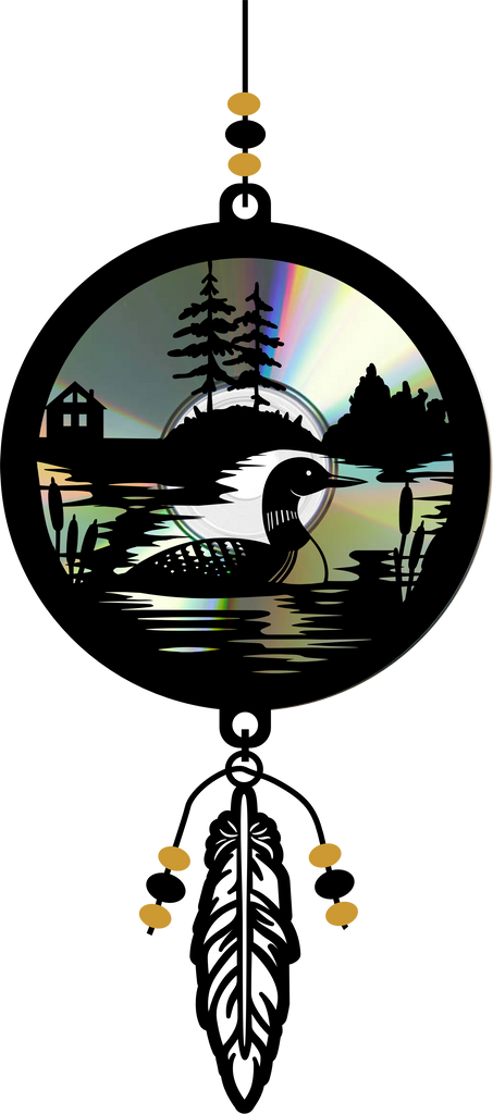 SUN003 Suncatcher kit - Loon with feather ornament
