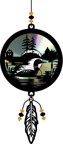 SUN003 Suncatcher kit - Loon with feather ornament