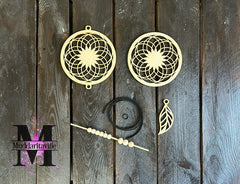 SUN002 Suncatcher kit - Dreamcatcher with leaf ornament