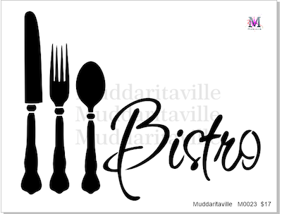 M0023 Bistro stencil with cutlery