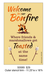 S0089 Bonfire or Campfire Stencil (2 options)