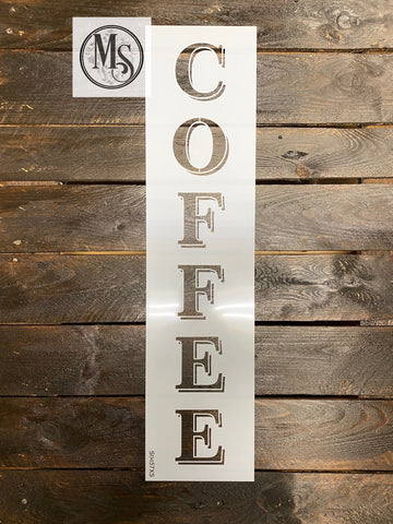 S0457 Vertical Coffee with Drop Shadow- 2 sizes 24" & 36"