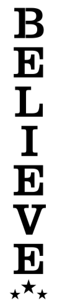 S0324 BELIEVE Vertical Sign