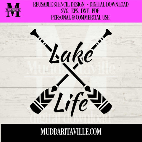 D0040 Lake Life Reusable Stencil Digital Download File - 2 designs