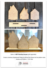 Created a Gingerbread Village on MDF with platform by Funky Junk's Old Sign Stencils