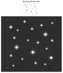 Sprinkle some celestial charm onto your projects with our FJ167 Retro Star Sky stencil! Bursting with retro-styled star bursts in various sizes, create a twinkling star-filled sky effect with this random repeating pattern stencil.