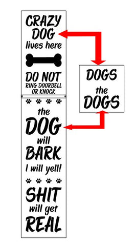 S0874 Dog(s) Live Here - 60" vertical Sign Reusable Stencil