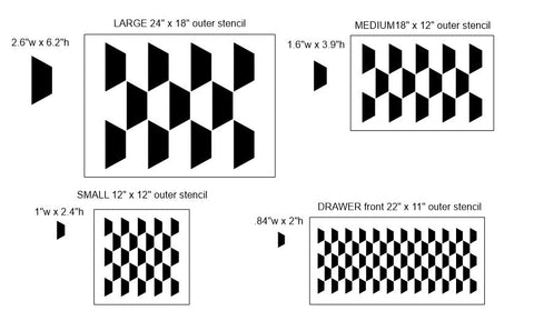 M0421 Hexagon Illusion Pattern - 4 options available