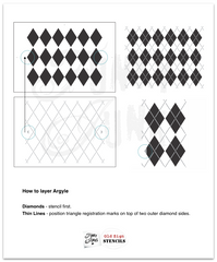 Argyle by Funky Junk's Old Sign Stencils, is a 2-piece stencil available in Small and Large. It's now possible to stencil this classic pattern onto any surface that accepts paint! The two sizes offer the perfect scales for small projects, or larger such as furniture.
