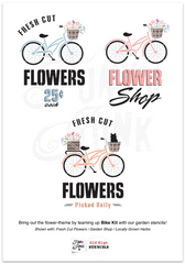Flower-theme Bike Kit with a few of our garden-themed stencils! | Funky Junk's Old Sign Stencils