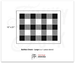 Buffalo Check - Large is a super-sized version of our iconic Buffalo Check - Medium! This highly detailed larger-scaled stencil is designed to help you stencil this timeless, iconic plaid pattern on any surface desired. Ideal for larger projects such as pillows and furniture.