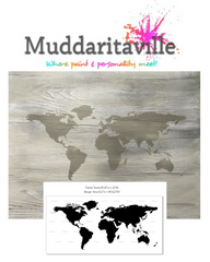 World Map Stencil - Medium, used by Jennylyn Pringle from Fusion Mineral Paint in her Hometalk Facebook live video. 