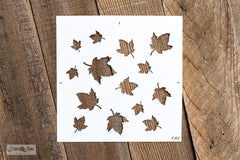 Falling Leaves by Funky Junk's Old Sign Stencils. This random fall leaves pattern stencil is styled after swirling wind blown leaves, instantly putting you in the mood to light the fire, get cozy under a blanket and serve-up the apple cider! Use as a pattern or individually. Perfect for pillow covers, trays, placemats, etc.