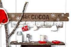 Hot Cocoa Bar by Funky Junk's Old Sign Stencils is a Christmas sign stencil with bold letters in a horizontal format. Designed to work with our other winter directional sign designs.