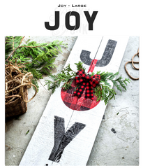 Joy - Large by Funky Junk's Old Sign Stencils is a larger scaled festive Christmas sign stencil bursting with creative mix & match options! Joy is offered in horizontal and vertical formats, with optional accessories that replace the O in Joy! Accessories include a Large Ornament, Large Snowflake, and Large Ornament Accessories.