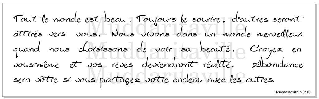 M0116 French Script Stencil