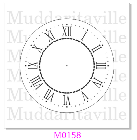 M0158 Farmhouse Clock Stencil with outer and centre trim - available in 2 sizes