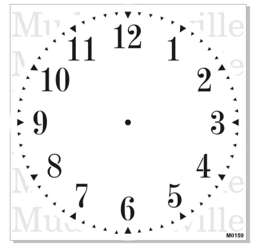 M0159 Clock Stencil with regular numbers - 3 sizes available