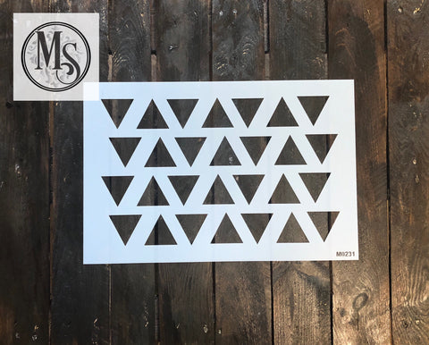 M0231 Triangle pattern stencil - 2" triangles