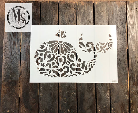 M0264 Decorative Whale Stencil