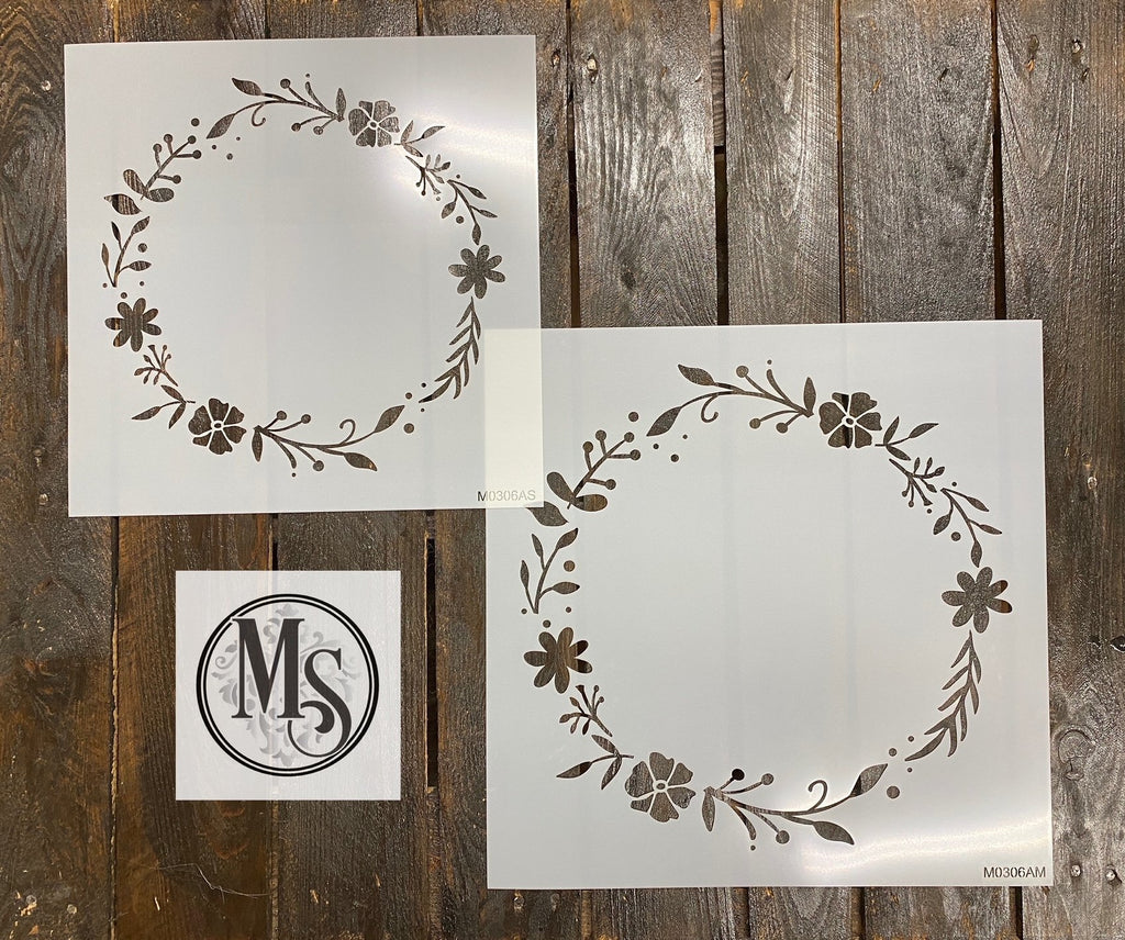 M0306 FLORAL AND LEAF WREATH