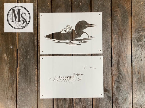 M0362 - 2 part Loon Stencil - 2 size options