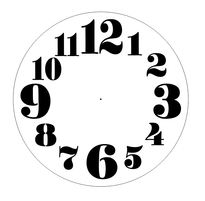 M0386 Fat Number Clock - 3 size options