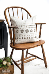 Poinsettia Christmas Sweater is a repeating Christmas pattern stencil that resembles a real sweater! This stencil pattern includes poinsettia leaves, Christmas trees and various cross stitch images. Perfectly sized to create cozy Christmas pillows, furniture details or add patterns to other stencils.