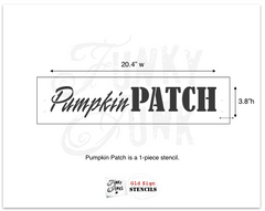 Pumpkin Patch fall stencil by Funky Junk's Old Sign Stencils is the perfect stencil for fall or Halloween decorating! Create a sign on reclaimed wood, use it on furniture, or anywhere desired! Collect all our fall signs that match - Corn Maze, Hay Rides and Apple Cider.