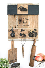 Learn how to create and stencil this charming rustic Homemade Pie sign, using Homemade Pumpkin Pie and Fall Produce Graphics stencils from Funky Junk's Old Sign Stencils!