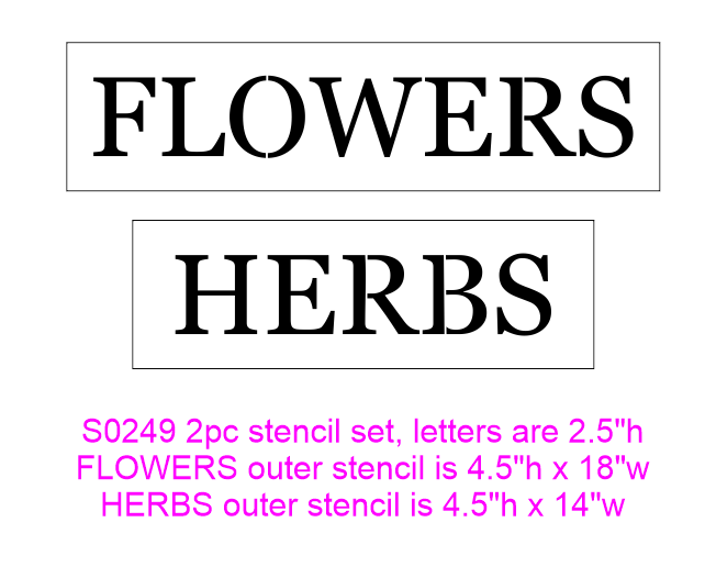 S0249 Flowers & Herbs, 2 piece Stencil set