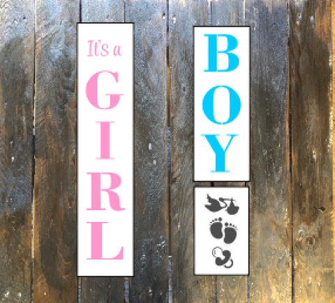 S0524 it's a Girl/Boy Vertical Sign set