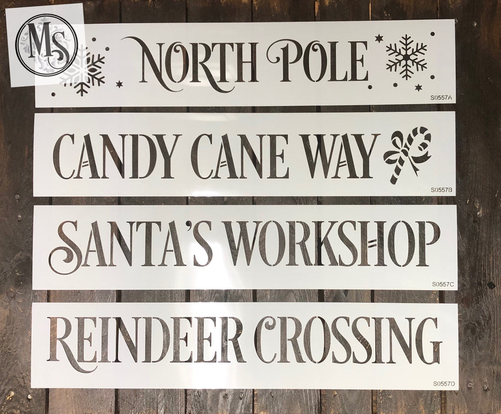 S0557 Christmas Direction/Street signs - 7 different