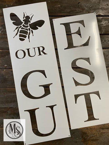 S0713 Bee our Guest Vertical Sign