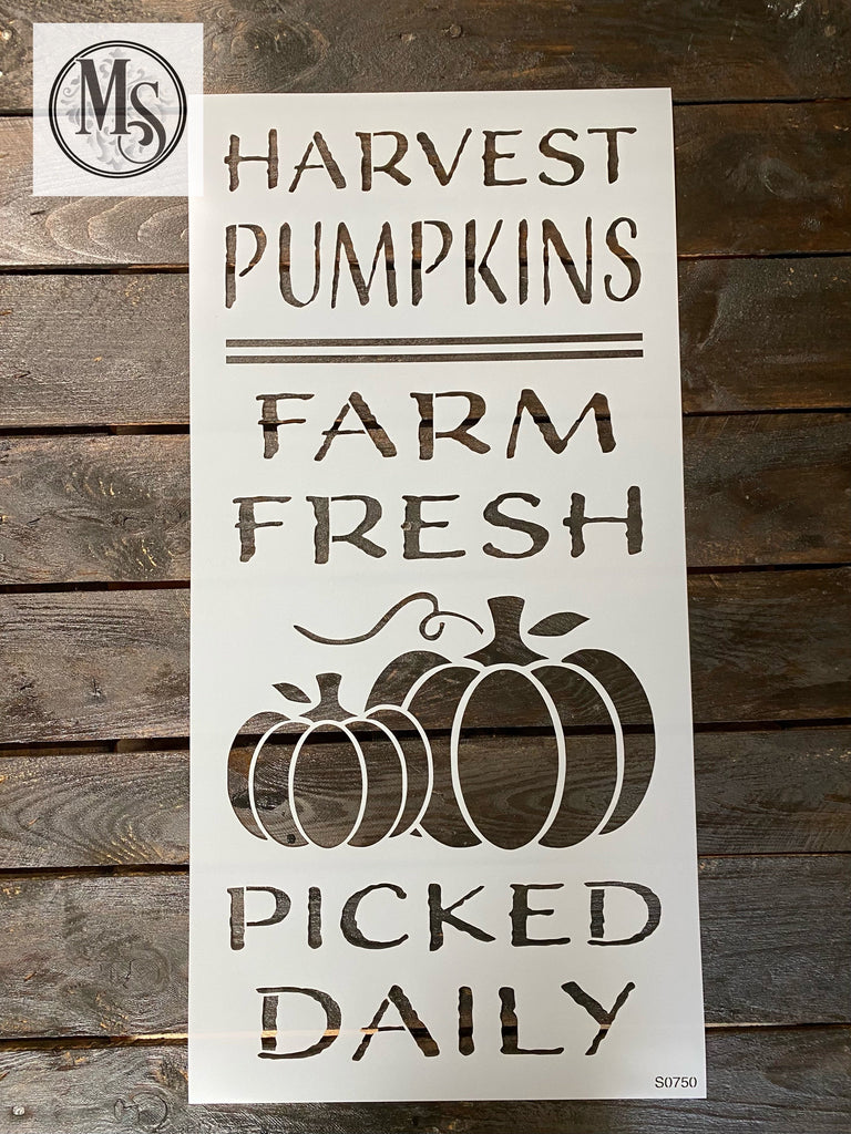 S0750 Harvest Pumpkins - Sign Stencil