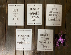 S0844 - Mini Signs -9 different messages