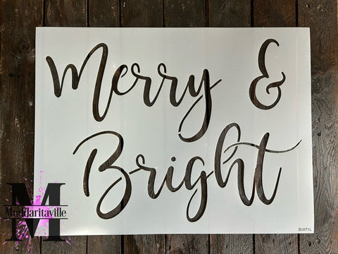 S0871 Merry & Bright Stencil - 2 size options
