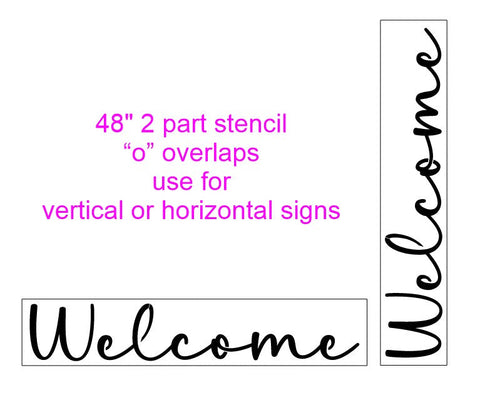 S0873 Welcome Modern Script - LARGE 2part Vertical or Horizontal Design