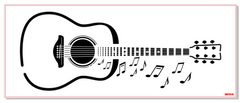 M0304 Guitar and musical notes in 2 sizes