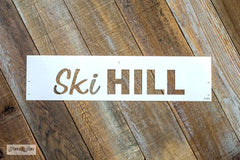 Ski Hill is a Christmas-Winter themed stencil that is mixed with a hand-written script alongside bold for punch! It's perfect for the skier in the family, or as a gift to one. Scaled to work with our other Winter Directional Signs so you can create a whimsical directional sign with ease!