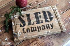 Make a mini Sled Company Christmas sign to  hang on your tree with Vintage Sled Company Small by Funky Junk's Old Sign Stencils!
