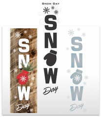 Snow Day is a vertical winter / Christmas stencil that celebrates the joyful aspects of a good snowfall! Includes a cozy glove that can be enhanced with the added snowflakes. Makes a perfect Christmas decorating front porch sign or as wall decor.