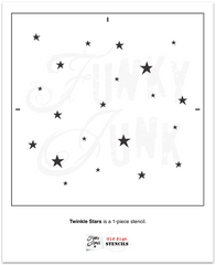 Create a star-studded backdrop with the Twinkle Stars stencil! Designed with a discrete random star pattern of different sized stars, this star stencil makes it easy to add a vibrant sky of twinkling stars to your DIY projects. This is an easy-to-extend random pattern stencil without requiring precise measurements. Funky Junk's Old Sign Stencils