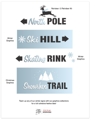 Skating Rink is a Christmas-Winter themed stencil that is mixed with a hand-written script alongside bold for punch! It's perfect for the ice skater in the family, or as a gift to one. Scaled to work with our other Winter Directional Signs so you can create a whimsical directional sign with ease!