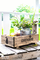 Make this charming fruit crate labeled with You Pick Orchard from Funky Junk's Old Sign Stencils! 
