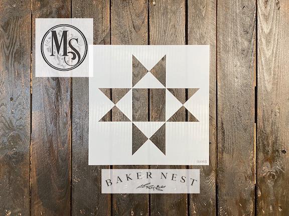 B006 Baker Nest's Ohio Star Barn Quilt Stencil