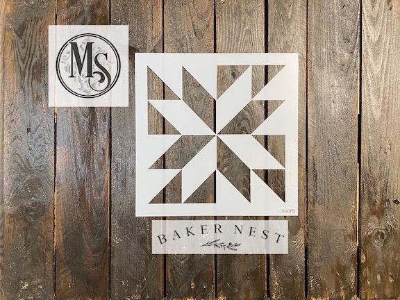B007 Baker Nest's Hidden Star Barn Quilt Stencil