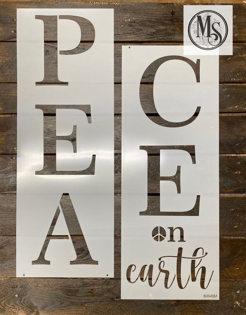 S0645 Peace on earth Vertical Sign - 3 sizes