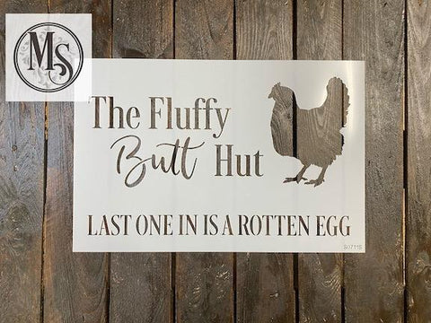 S0711 The Fluffy Butt Hut  - available in 2 sizes