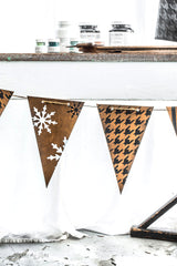 Create this adorable patterned banner with Winter Graphics, Buffalo Check, Plaid, Houndstooth and more with Funky Junk's Old Sign Stencils